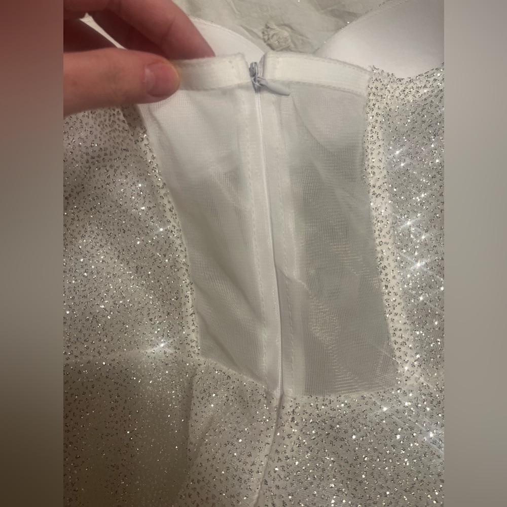 Elegant White Strapless Midi Dress - Picture 8 of 10